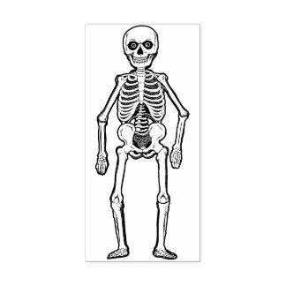 Vintage German Halloween Skeleton Rubber Stamp