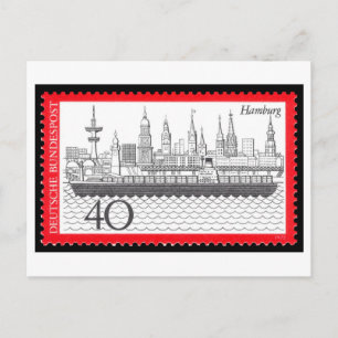 Vintage German Hamburg Stamp 1970s Postcard