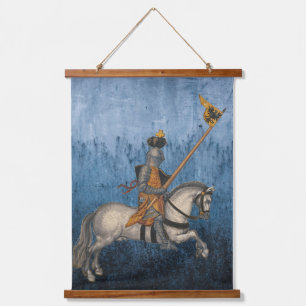 Vintage German Knight on Horse Hanging Tapestry
