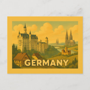 Vintage German Landmarks Postcard