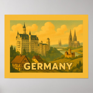 Vintage German Landmarks Poster