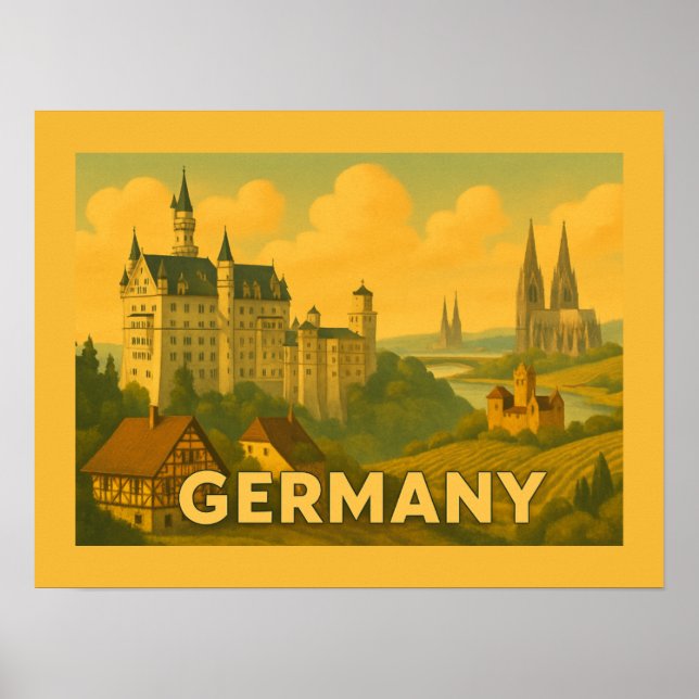 Vintage German Landmarks Poster (Front)