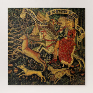 Vintage German Mediaeval Renaissance Love Hunting  Jigsaw Puzzle
