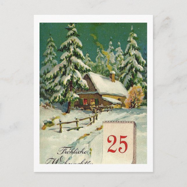 Vintage German Merry Christmas Holiday Postcard (Front)