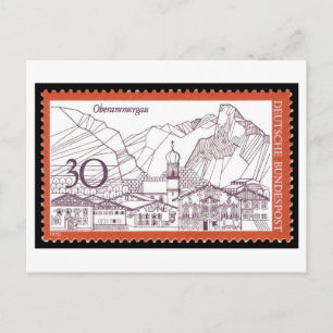 Vintage German Oberammergau Stamp 1970s Postcard