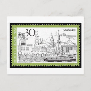 Vintage German Saarbrucken Stamp 1970s Postcard