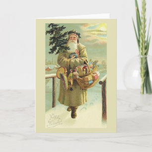 Vintage German Santa Christmas Card