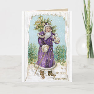Vintage German Santa Christmas Card