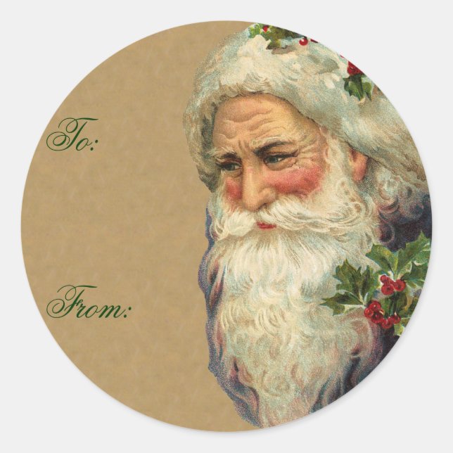 Vintage German Santa sticker (Front)