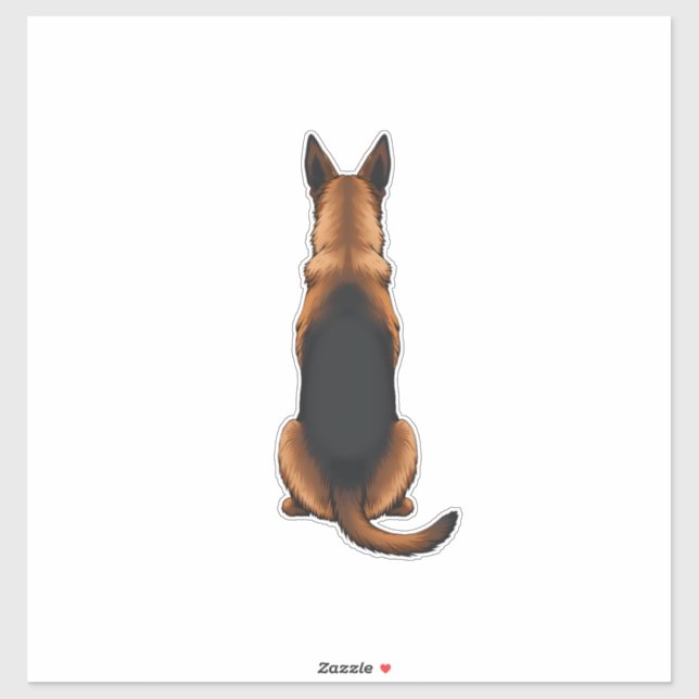 Vintage German Shepherd Back View Dog Illustration (Sheet)