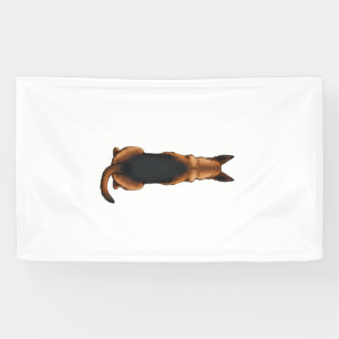 Vintage German Shepherd Back View Dog Illustration Banner