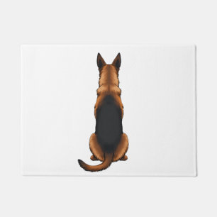 Vintage German Shepherd Back View Dog Illustration Doormat