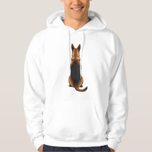 Vintage German Shepherd Back View Dog Illustration Hoodie