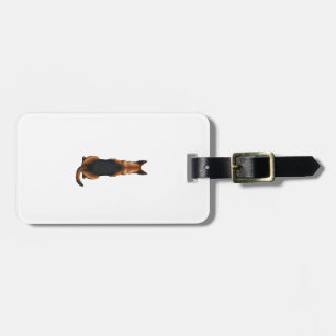 Vintage German Shepherd Back View Dog Illustration Luggage Tag