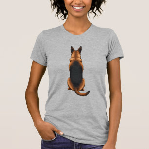 Vintage German Shepherd Back View Dog Illustration T-Shirt