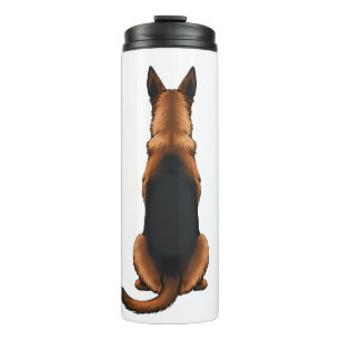 Vintage German Shepherd Back View Dog Illustration Thermal Tumbler