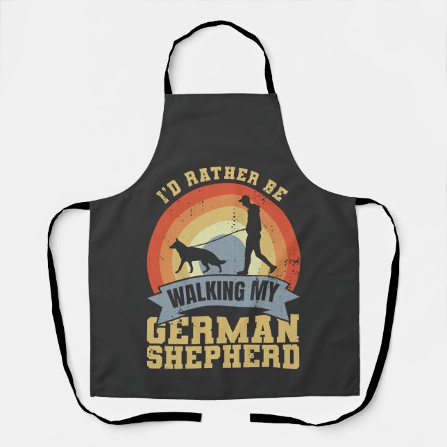 Vintage German Shepherd Owner Saying Apron (Front)