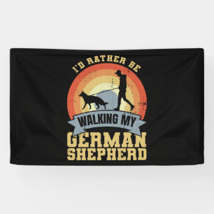 Vintage German Shepherd Owner Saying Banner
