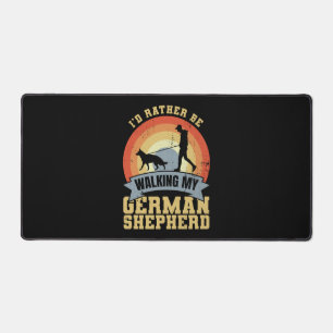 Vintage German Shepherd Owner Saying Desk Mat