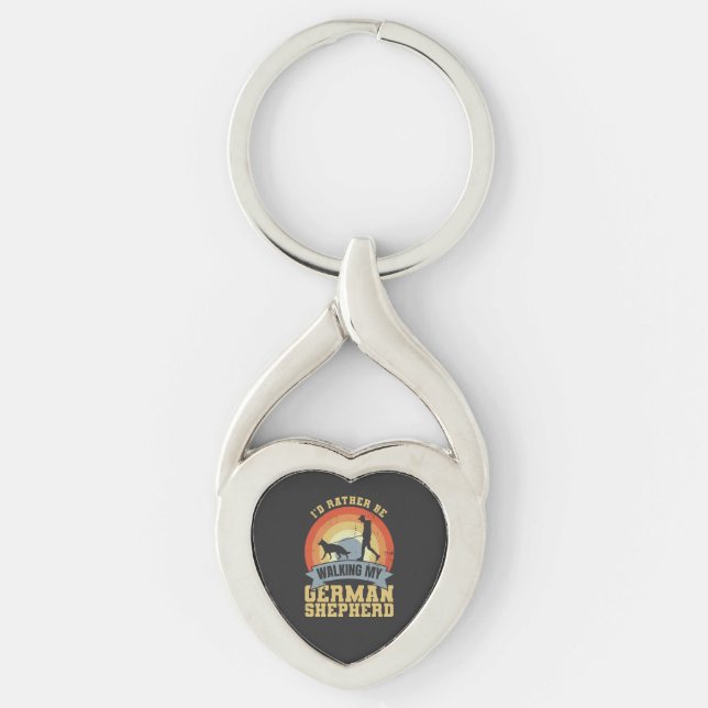 Vintage German Shepherd Owner Saying Key Ring (Front)