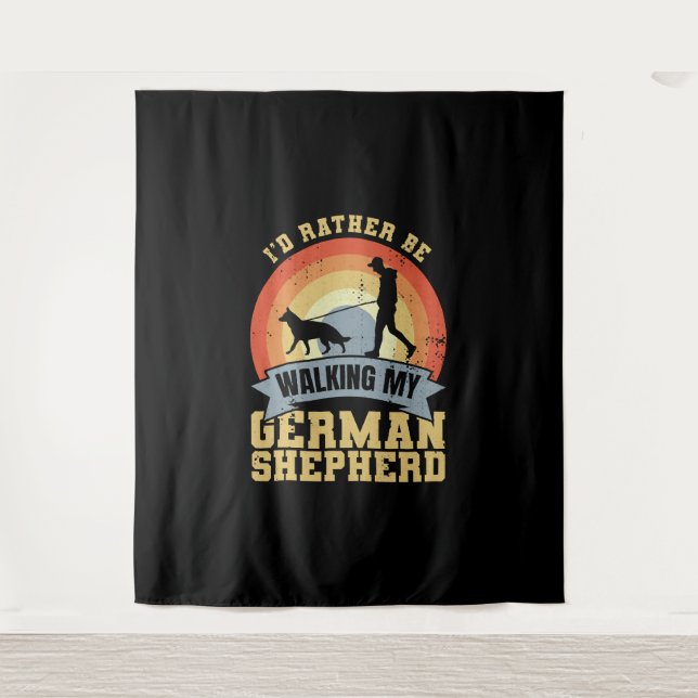 Vintage German Shepherd Owner Saying Tapestry (Front)