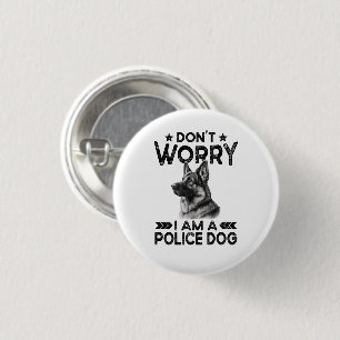 Vintage German Shepherd Police Dog Owner Funny 3 Cm Round Badge