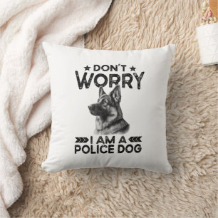 Vintage German Shepherd Police Dog Owner Funny Cushion