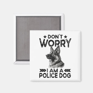 Vintage German Shepherd Police Dog Owner Funny Magnet