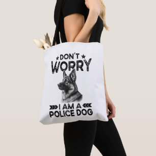 Vintage German Shepherd Police Dog Owner Funny Tote Bag