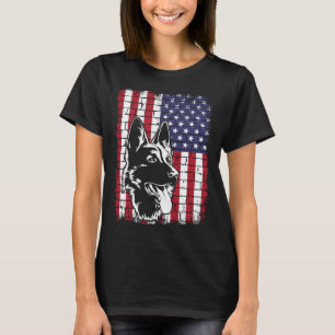 Vintage German Shepherd Police Officer Dog USA Ame T-Shirt