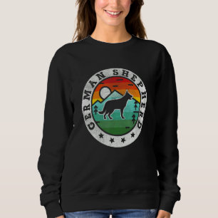Vintage German Shepherd Retro Dog Mum Dad Sweatshirt