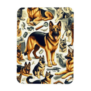 Vintage German Shepherd Seamless Magnet