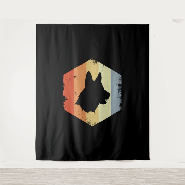 Vintage German Shepherd Tapestry (Front)