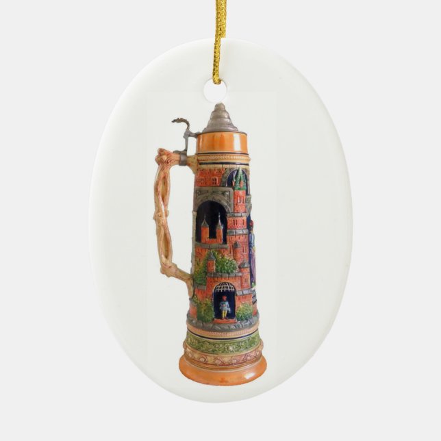 Vintage German Stein Ceramic Ornament (Front)