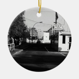 Vintage Germany Border posts East West Berlin Ceramic Ornament