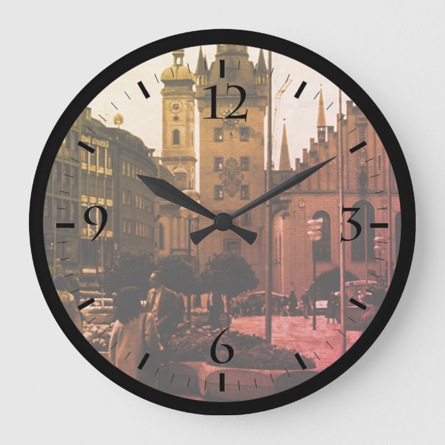 Vintage Germany Munich Church Marienplatz Large Cl Clock (Front)