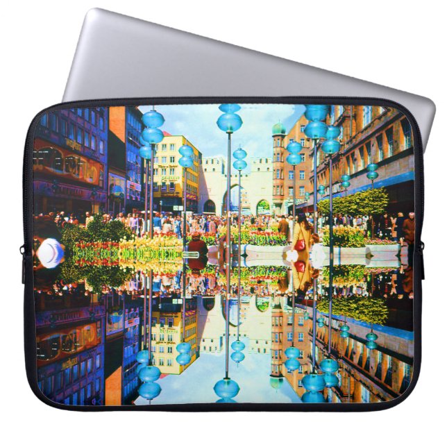 Vintage Germany Munich Towngate Karistor Laptop Sleeve (Front)