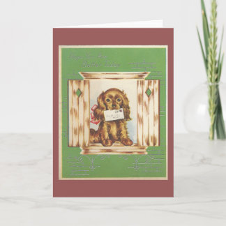Vintage Get Well Dog With Letter Card