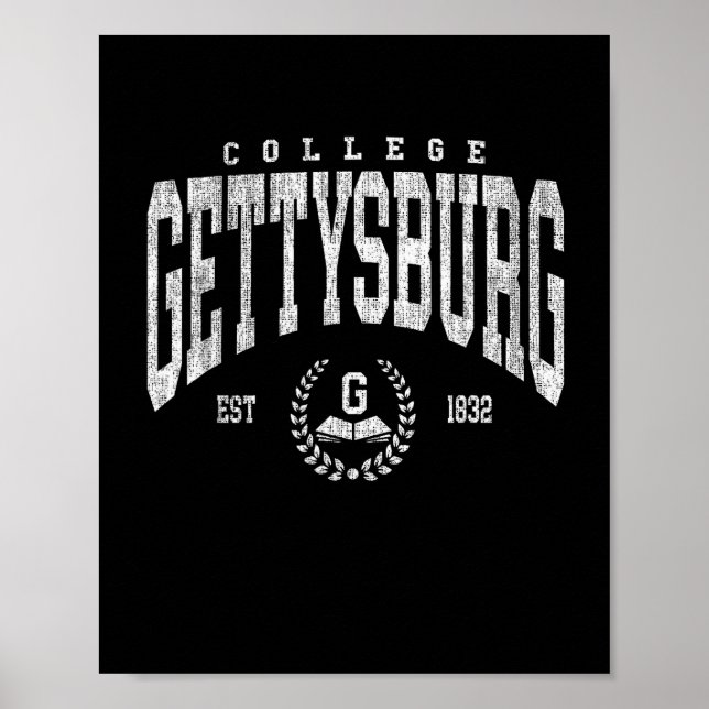 Vintage Gettysburg Athletics Arch Design Men Women Poster (Front)