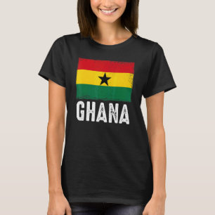 Vintage Ghana Flag Patriotic Football Proud Nostal T-Shirt