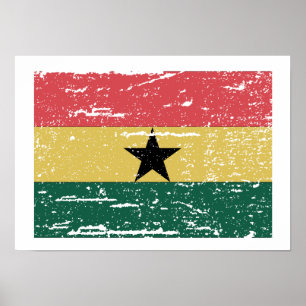 Vintage Ghana Flag Poster