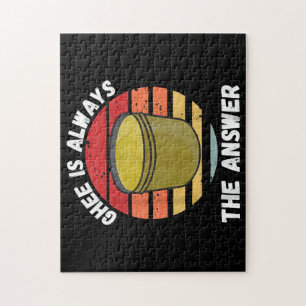 Vintage Ghee Is Always The Answer Retro Food Lover Jigsaw Puzzle