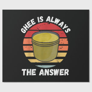 Vintage Ghee Is Always The Answer Retro Food Lover Wrapping Paper