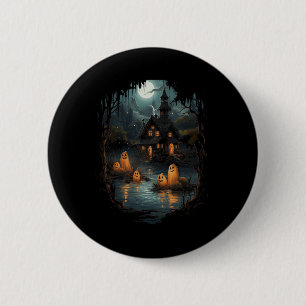 Vintage Ghost And Skeleton 6 Cm Round Badge
