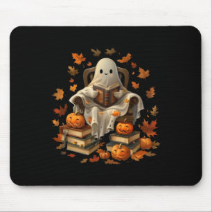Vintage Ghost Book Reading Pumpkin Gothic Hallowee Mouse Pad