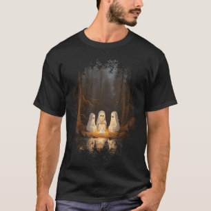 Vintage Ghost Campfire Camping Gothic Halloween T-Shirt