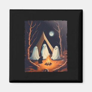 Vintage Ghost Cat Camper Camping Lover Gothic Hall Magnet