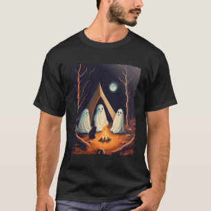 Vintage Ghost Cat Camper Camping Lover Gothic Hall T-Shirt