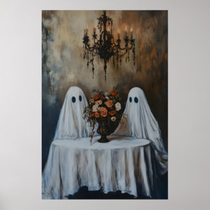 Vintage Ghost Couple Print, Spooky Poster, Goth Poster