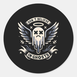 Vintage Ghost Design Cute Ghost Halloween Spooky S Classic Round Sticker